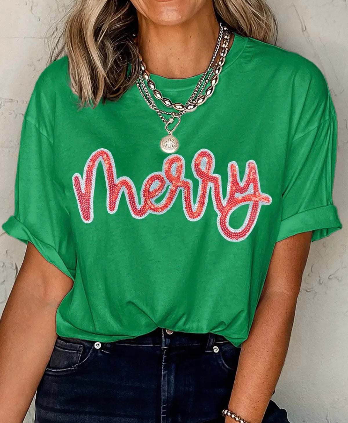 Merry Sequin Graphic Tee