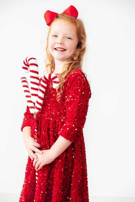 Red Velvet Sequin Dress